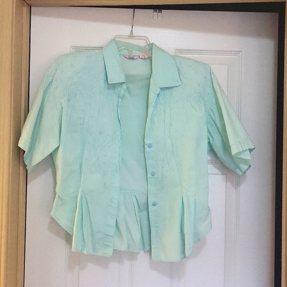 Blouse, Small, pastel mint, Brand Biztango